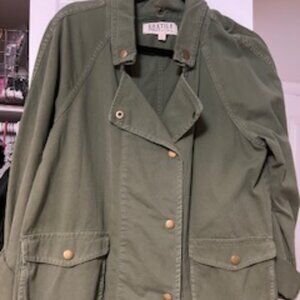 Almost New Textile Elizabeth & James Olive Green Military Style Jacket Size L
